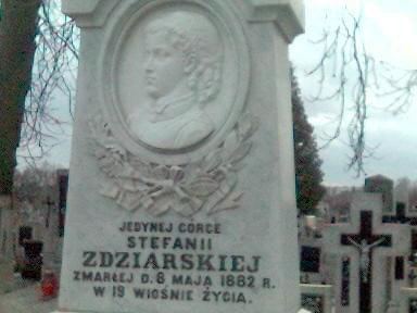 grób bohaterki z powieści "Trędowata"