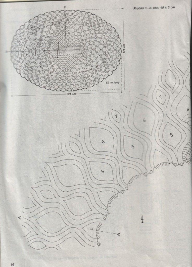 Obrus owalny 1 - schemat 3