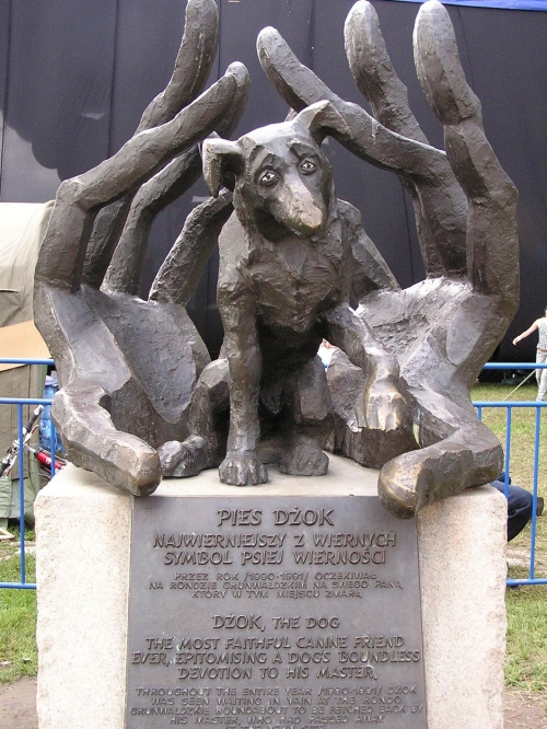 Pomnik psa na bulwarach pod Wawelem