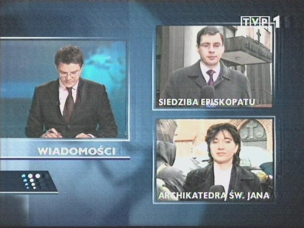 Specjalne wydanie "Wiadomości" TVP 7 stycznia 2007 roku - abp Stanisław Wielgus rezygnuje z urzędu metropolity warszawskiego, ingres zatrzymany. Prowadzi Marcin Leśkiewicz. www.TVPmaniak.pl